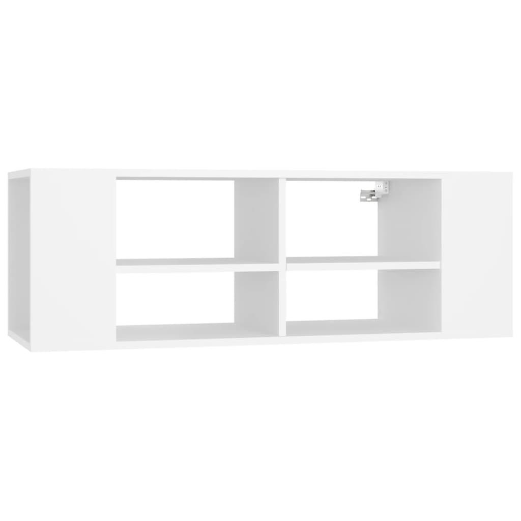 Wall-mounted Tv Cabinet White 102x35x35 Cm Engineered Wood