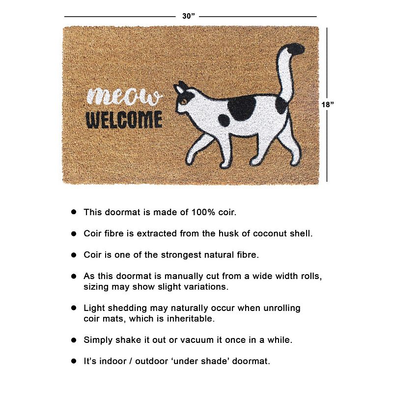 RugSmith Meow Welcome Doormat - 18'' x 30''