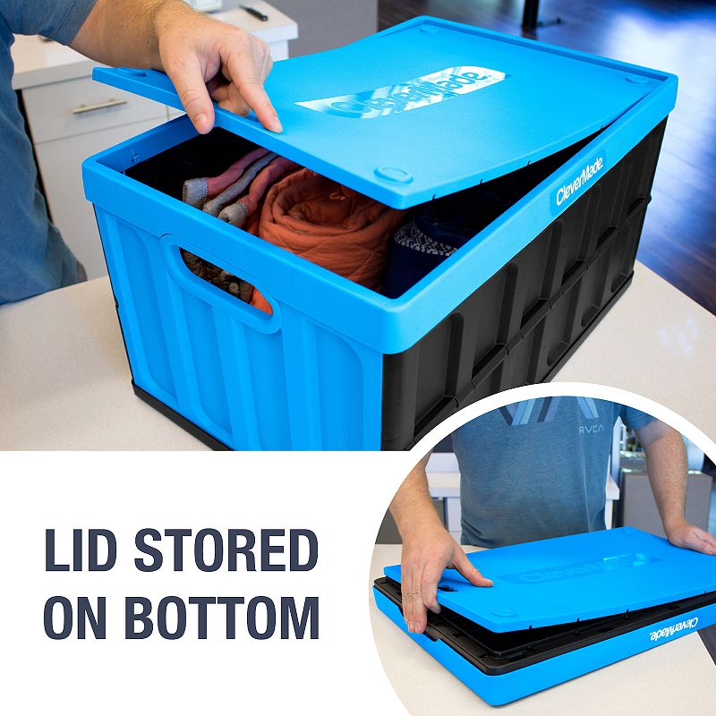 CleverMade Collapsible Storage Bin with Lid 3-piece Set