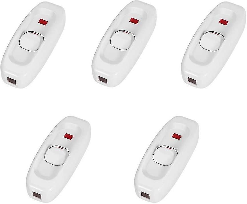 Botao Light Switch， Inline On/off Table Desk Lamp Cord Cable Switch(5pcs， White)