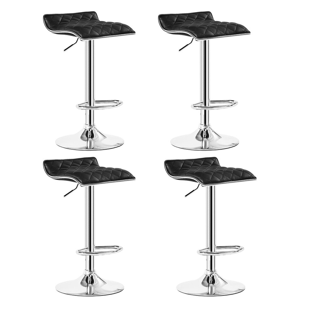 Javlergo Set of 4 Adjustable Swivel Bar Stools Counter Height Bar Chair with Footrest  Dark Gray