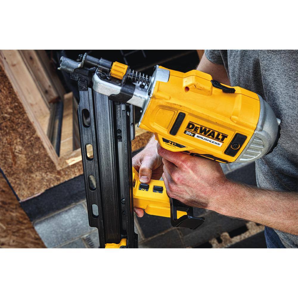 DW 20V MAX XR Lithium-Ion Cordless Brushless 2-Speed 21 Plastic Collated Framing Nailer with 4.0Ah Battery and Charger DCN21PLM1