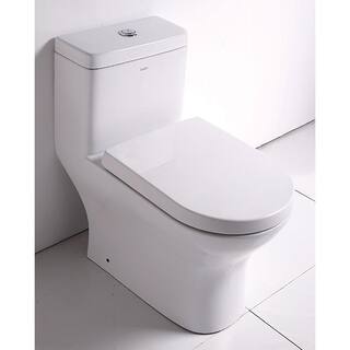 EAGO 1-Piece 0.81.6 GPF Dual Flush Elongated Toilet in White TB353