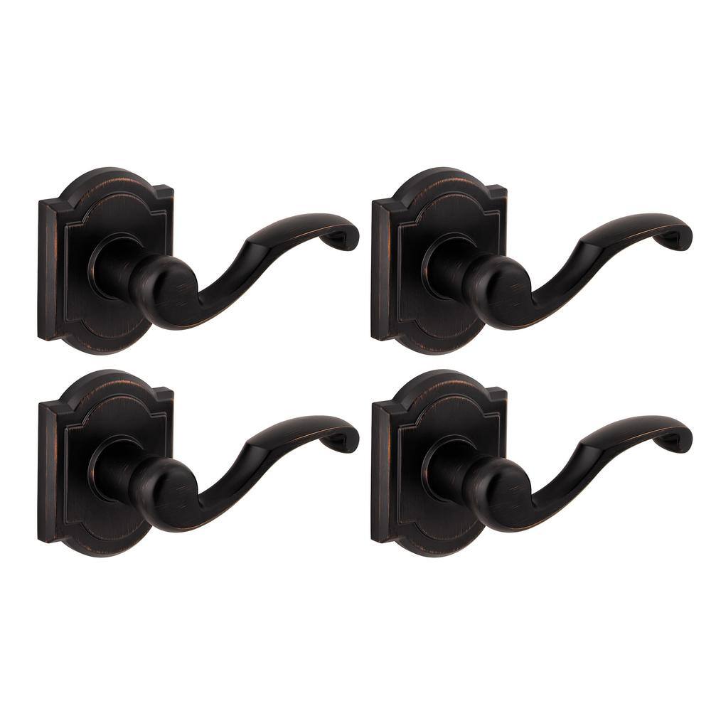 Baldwin Prestige Madrina Venetian Bronze Universal HallCloset Door Lever (4-Pack) 352MDLARB11P4PK