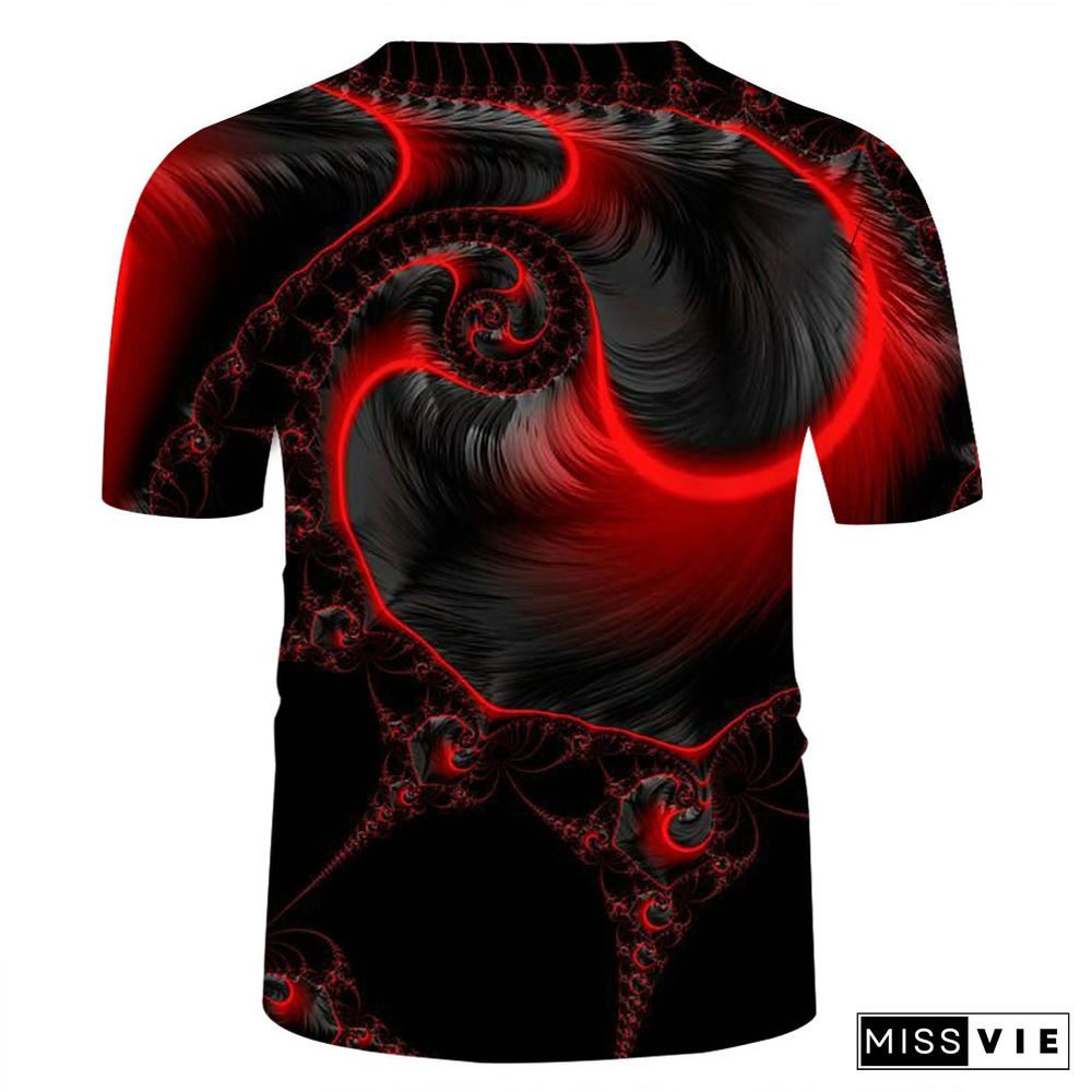 Weird Space Printing Fashion Men's Short Sleeve T-shirt Trend for Men