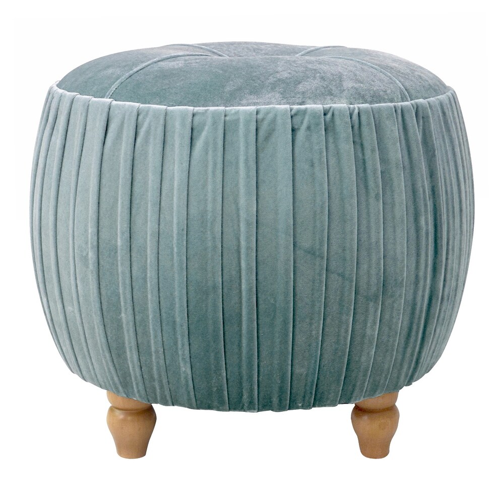 Helena Velvet Small Round Ottoman