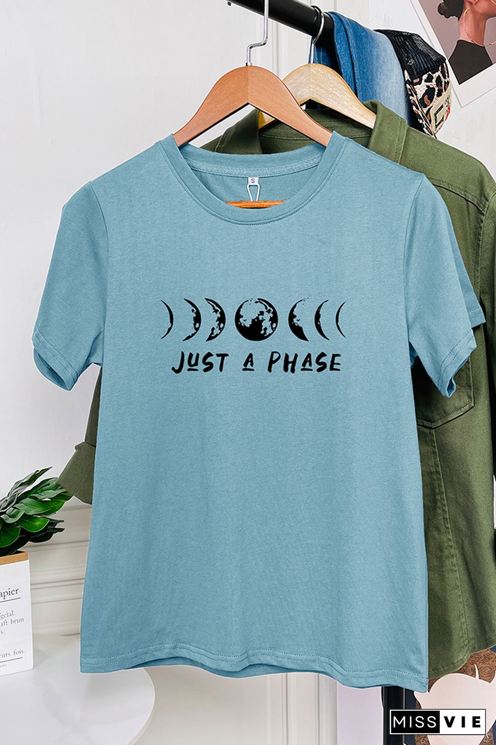 It's Just A Phase Moon Graphic T-Shirt Wholesale