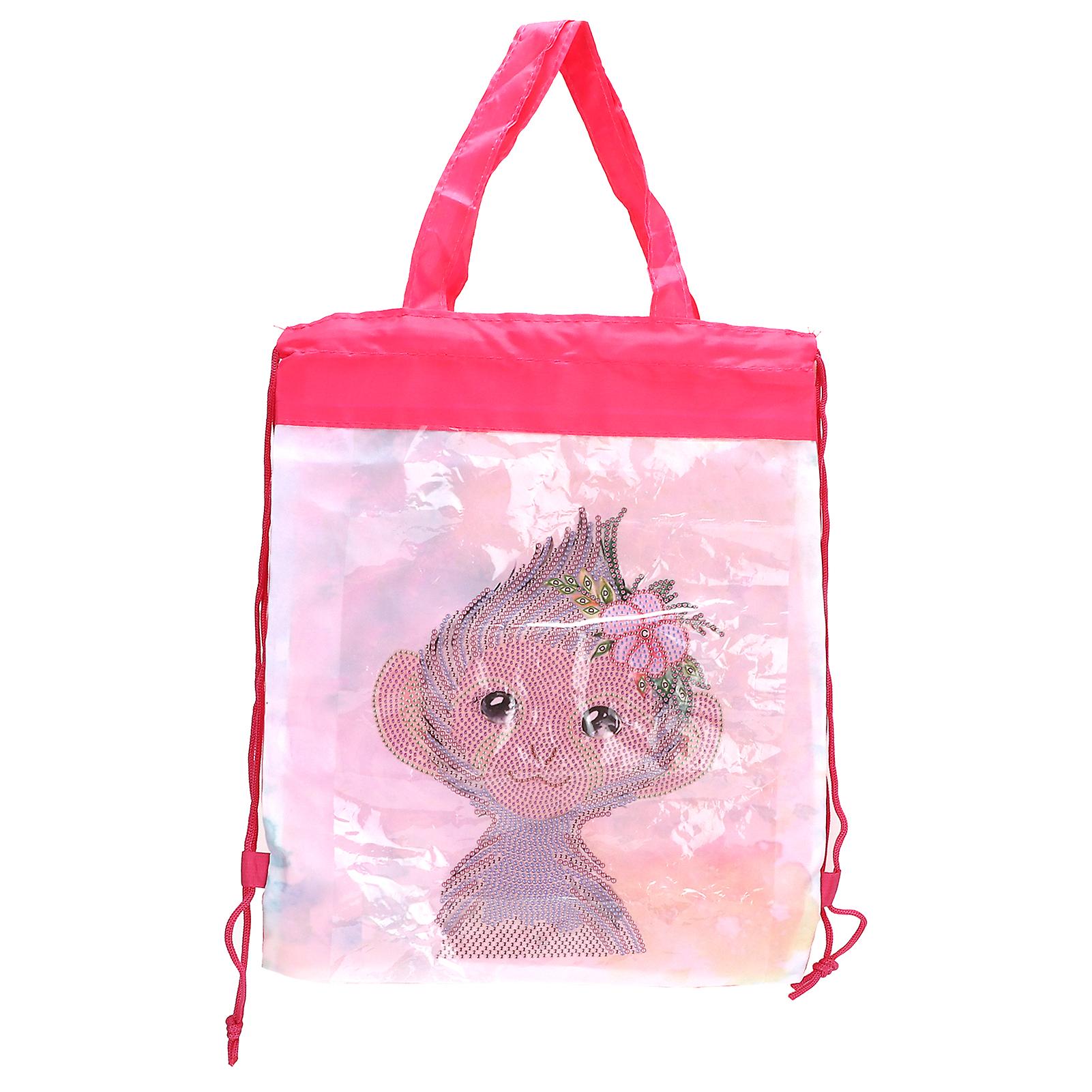 Backpack Bag Wearresistant Large Capacity Rhinestones Painting Drawstring Home Storage Toolaa807