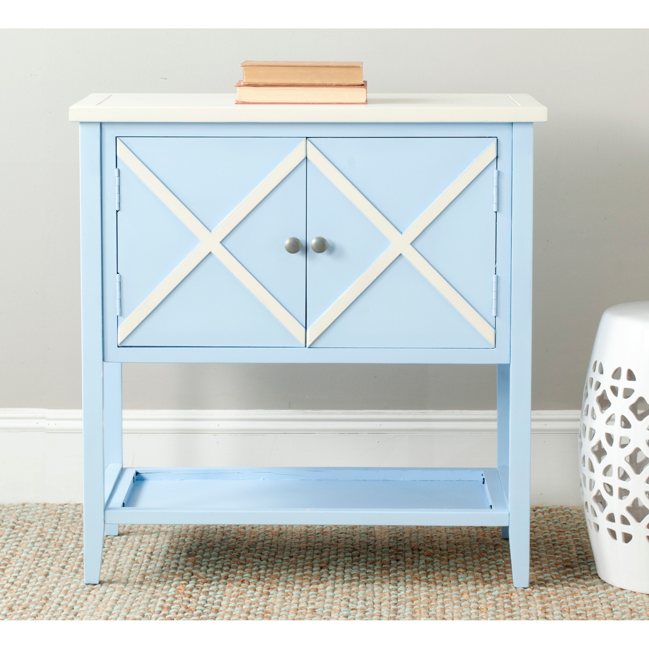 SAFAVIEH Polly Light Blue/ White Sideboard - 0 - 29