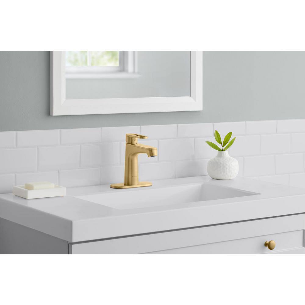 Glacier Bay Kendrick Single Hole Single-Handle Bathroom Faucet in Matte Gold HD67095W-634405