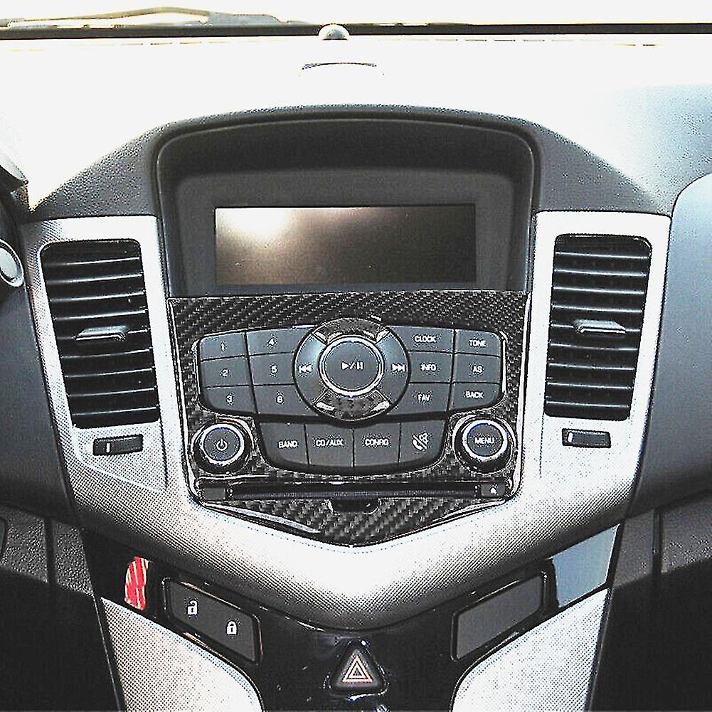 Carbon Fiber Control Conditioning Cd Panel Cover Trim Sticker For Cruze 2009-2015 Interior Accessor