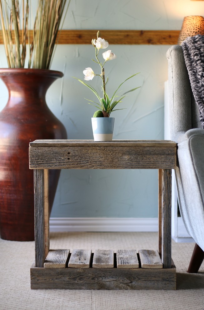 Slatted End Table with Shelf   Farmhouse   Side Tables And End Tables   by Doug and Cristy Designs  Houzz