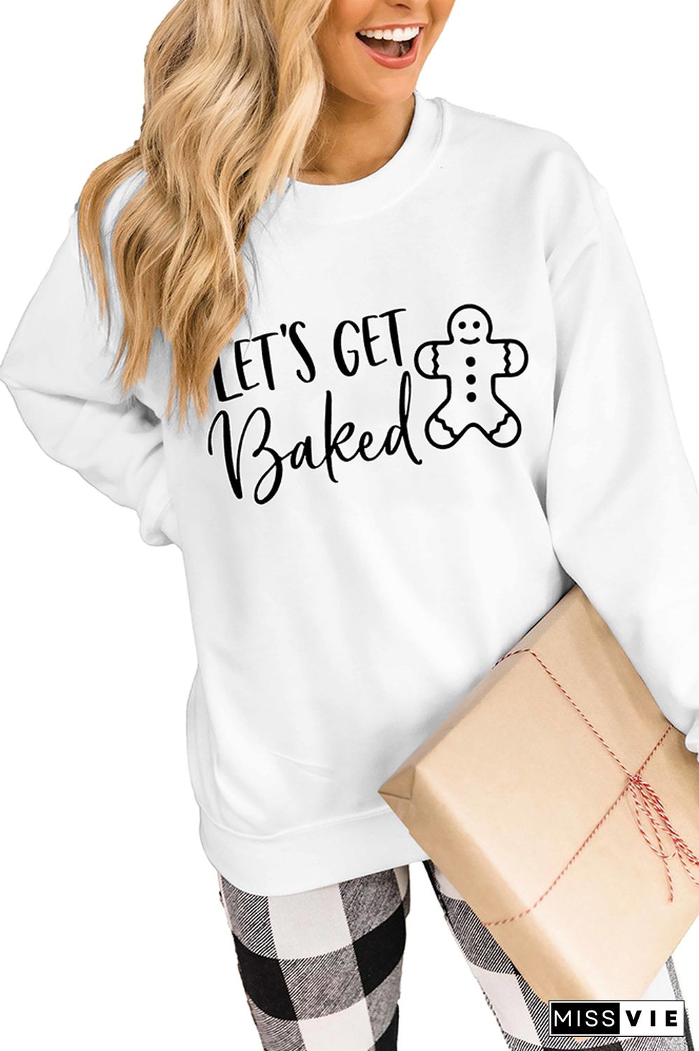 Let's Get Baked Crew Neck Pullover Sweatshirt Wholesale