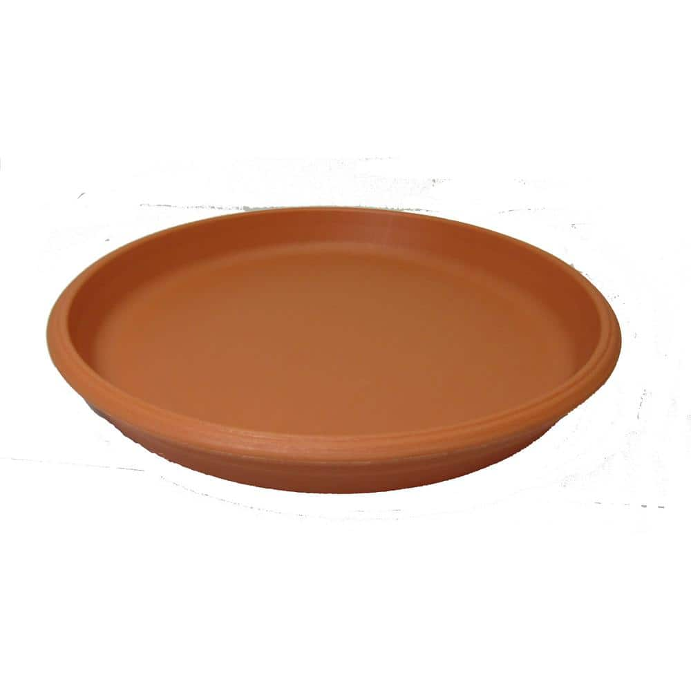 Grosfillex 18 in. Dia Terra Cotta Resin Planter Saucer US277089