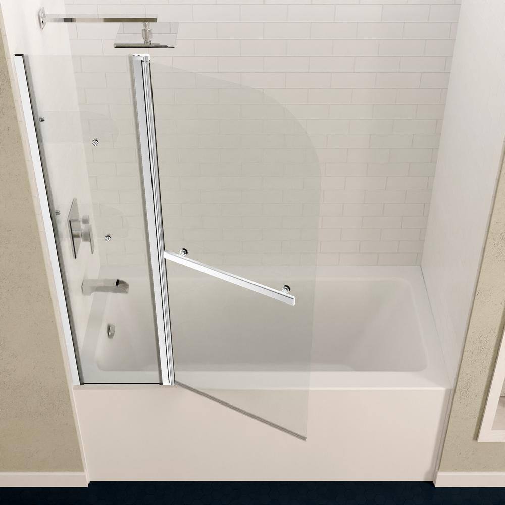 ANZZI 5 ft. Acrylic Left Drain Rectangle Tub in White with 48 in. W x 58 in. H Frameless Tub Door in Polished Chrome SD05401CH-3060L