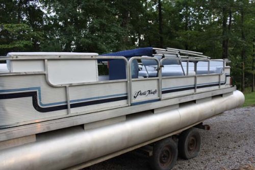 NAVY BLUE Vortex Pontoon / Deck Boat 4 Bow Bimini Top 8' Long， 97-103