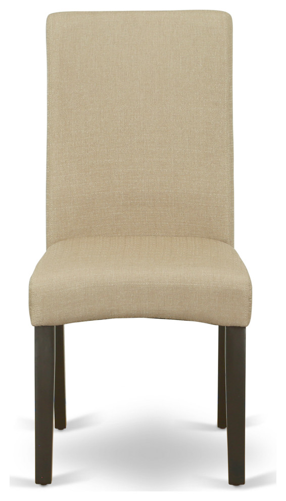 Parson Chair With Black Leg and Linen Fabric  Black Color  Set of 2   Transitional   Dining Chairs   by Kolibri Decor  Houzz