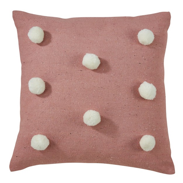 Saro Lifestyle Pom Pom Decorative Pillow Cover