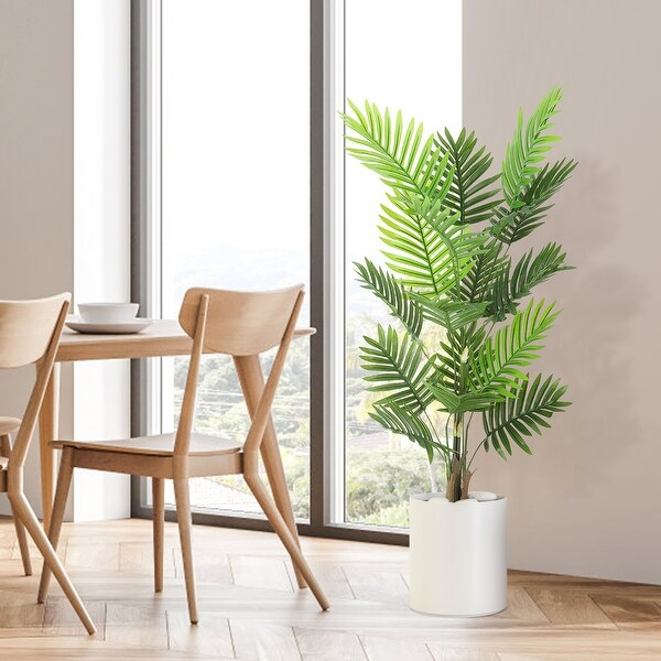 4 ft Artificial Palm Tree，Fake Areca Palm Plant Faux Tropical Palm