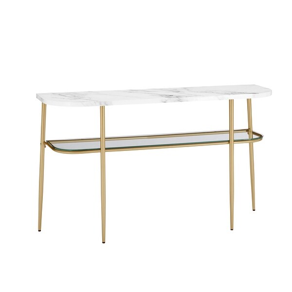 Middlebrook Designs Faux Marble and Glass Entry Table