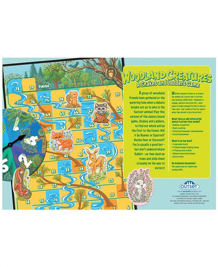 University Games Outset Media Woodland Creatures Snakes and Ladders