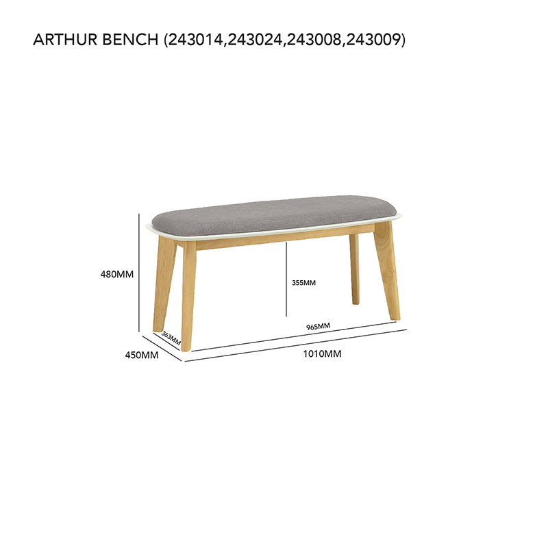 ARTHUR Bench Seat 100cm - Light Grey