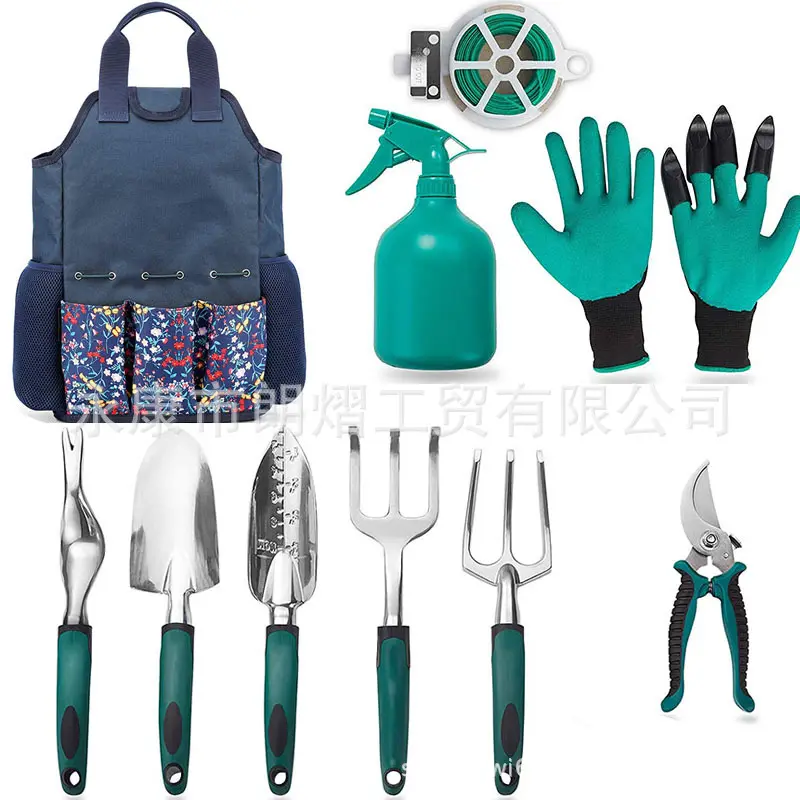 10PCS Garden Tools Kit Set Wholesales Aluminum oy Agricultural Gardening Hand Tools Bag Weeder Rake Shovel Trowel and More