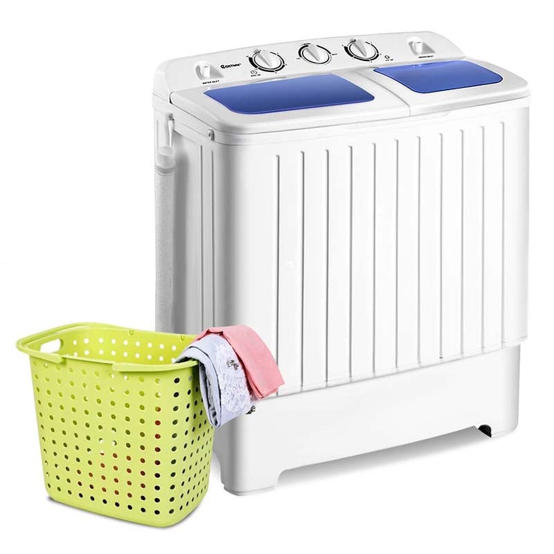 17.6 LBS Portable Washing Machine, Twin Tub Spin Top Load Washer Dryer Combo for RV Dorm Apartment