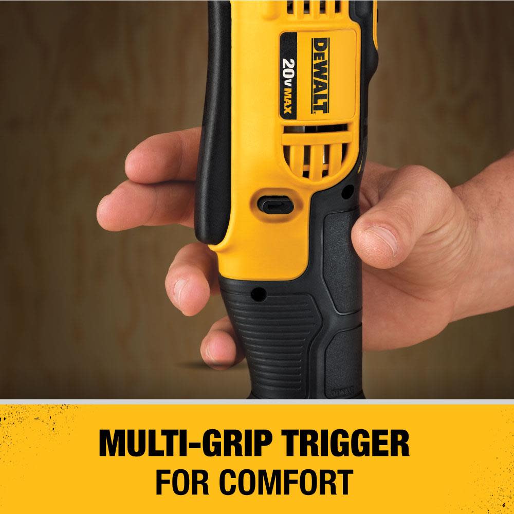 DEWALT 20V MAX 3/8 Right Angle Drill/Driver with Compact 4Ah Battery Starter Kit Bundle ;