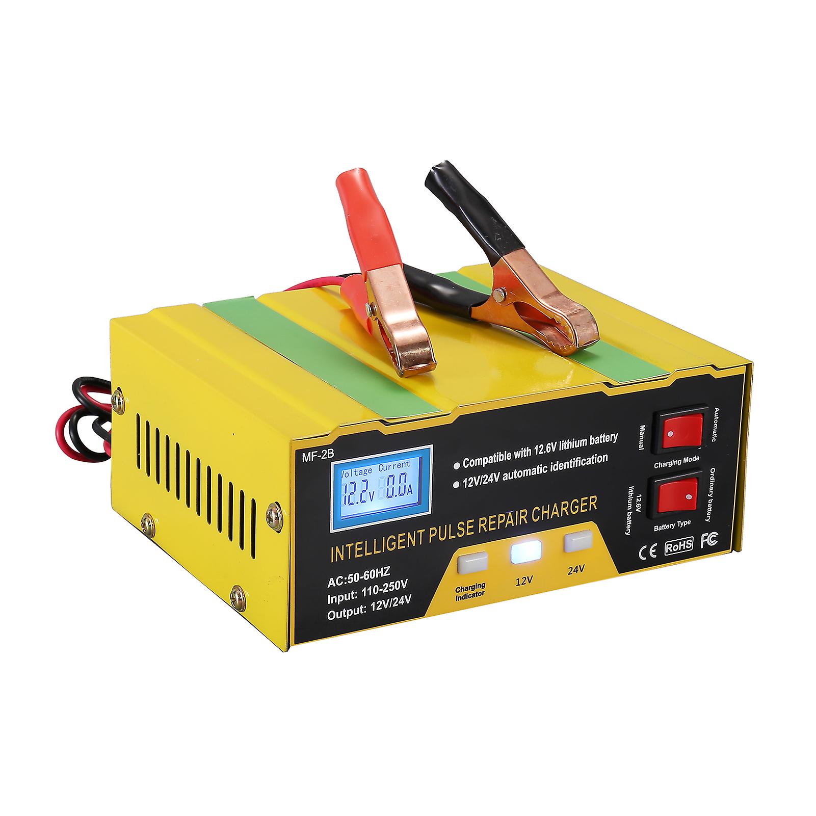 12v/24v Battery Charger Intelligent Pulse Repair Type Charger With Digital Display For Car Cell Motorcycle Battery Au Plug