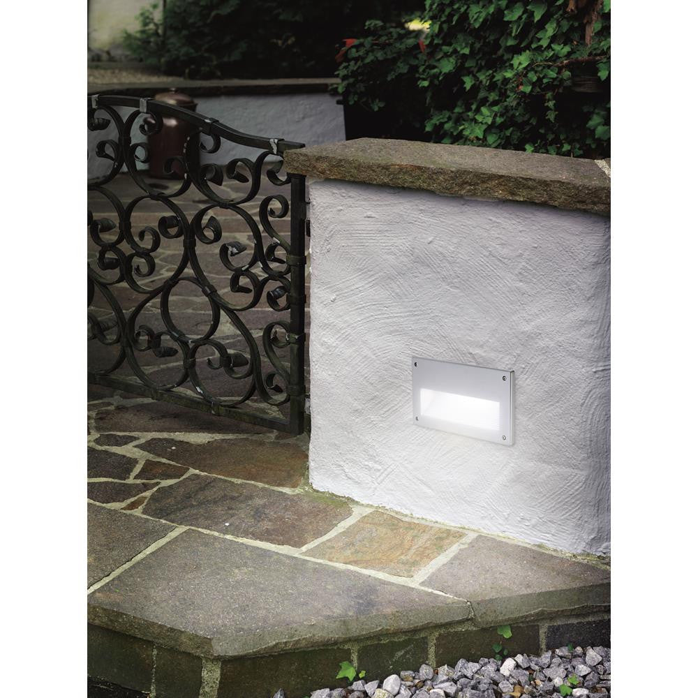 Eglo 88575 Zimba Aluminium & Silver Square Recessed Outdoor Wall Light