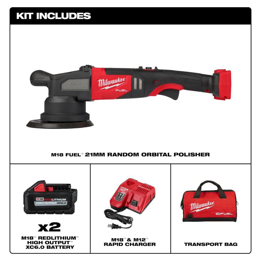 Milwaukee M18 FUEL 21mm Random Orbital Polisher Kit 2685-22HD from Milwaukee