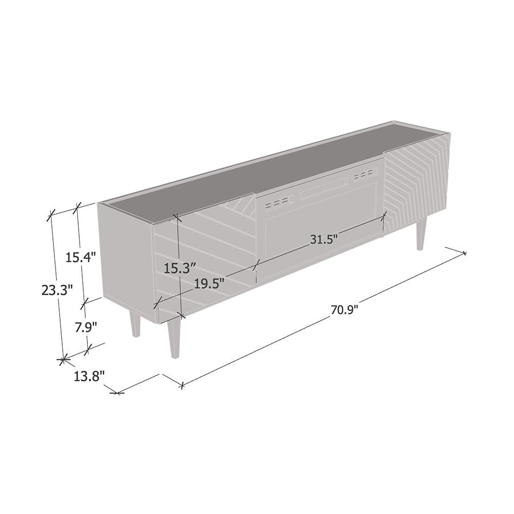 Portillo BL EF Fireplace TV Stand