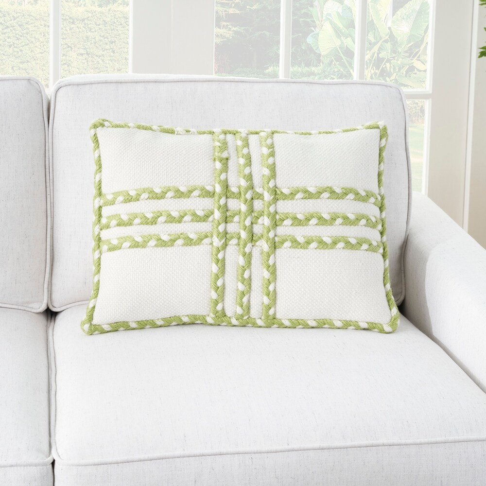 Mina Victory Outdoor Pillows Criss Cross Braids 14\