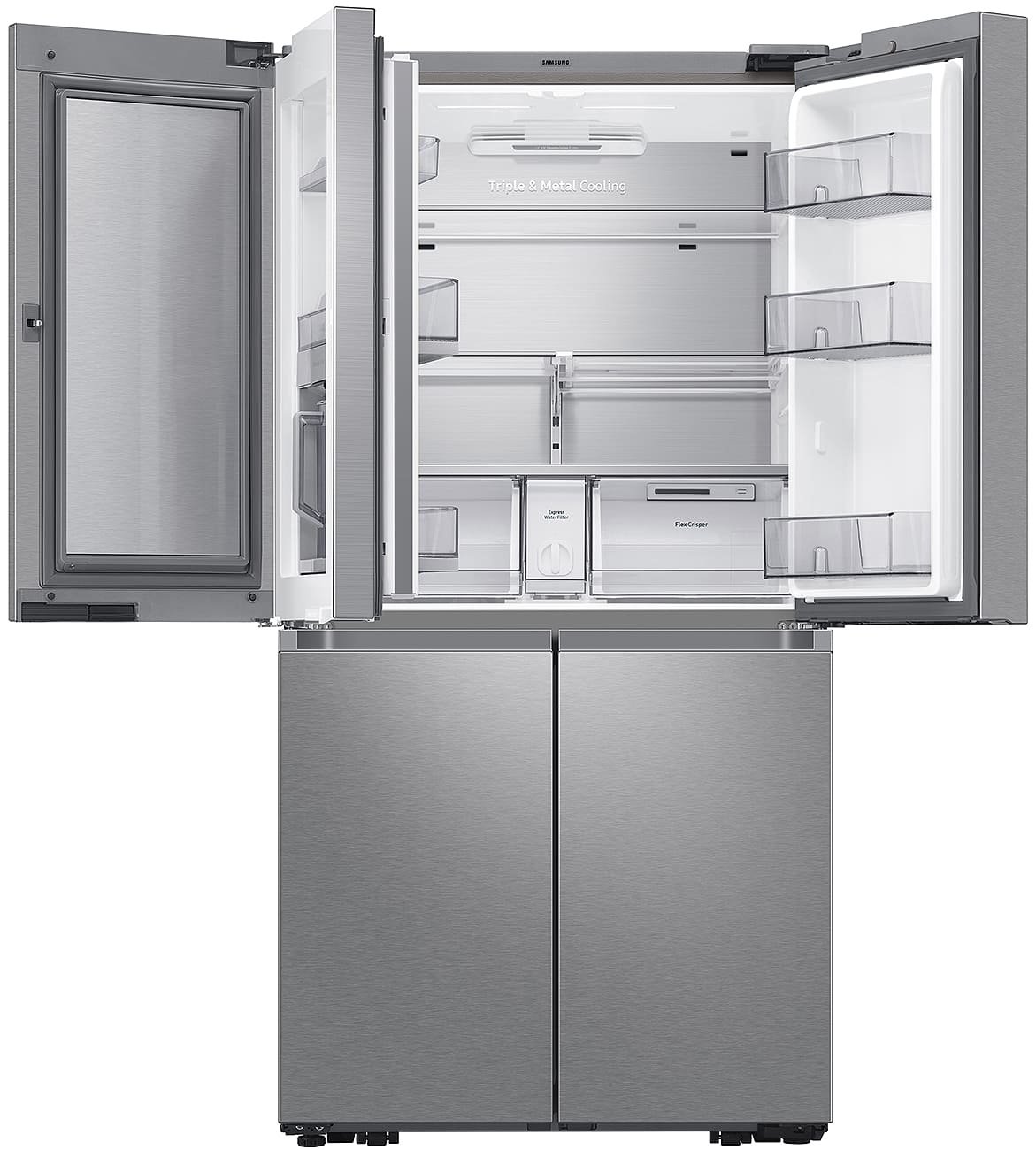  ADA 29 Cu. Ft. Fingerprint Resistant Stainless Steel Smart 4-Door Flex Refrigerator With Beverage Center And Dual Ice Maker