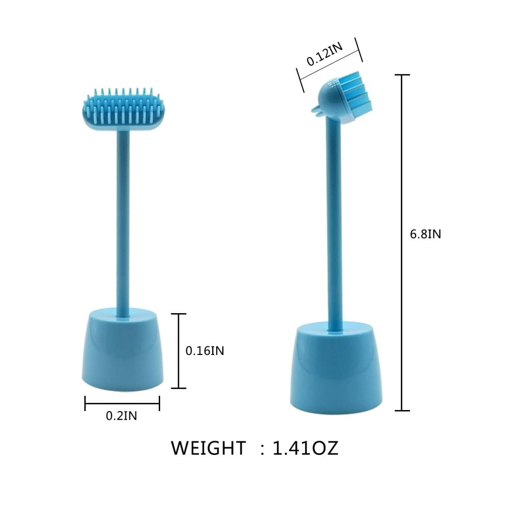 Cat Massager Brush Toys Cute Cat Brush with a Display Stand, Scratching Can Get to Hard to Reach Areas,Washable Grooming Cat Comb,Hair removal cat scratcher toy White