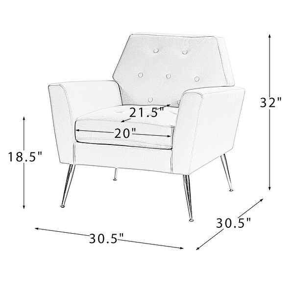 Lilia Contemporary Upholstered Armchair with Tufted Back by HULALA HOME