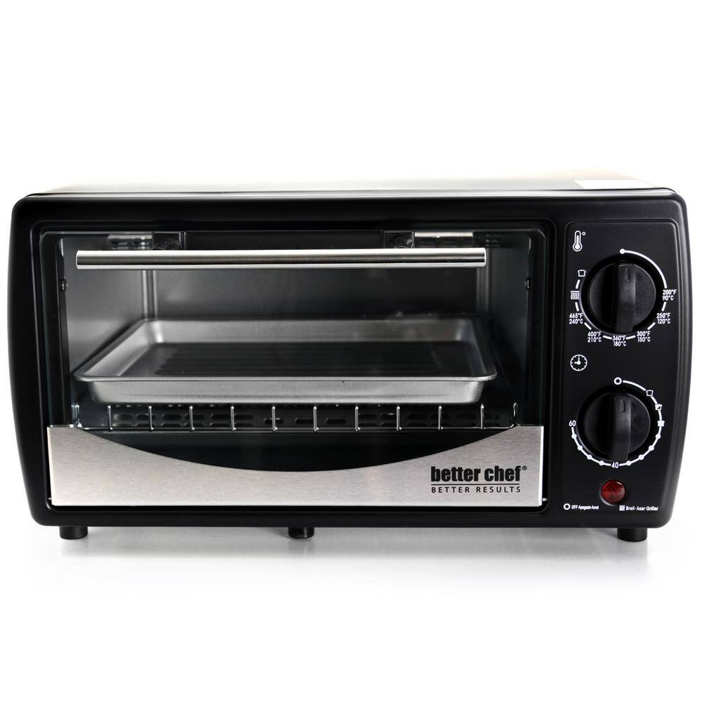 Better Chef Black With Stainless Steel Front 9-Liter Toaster Oven Broiler 98589571M