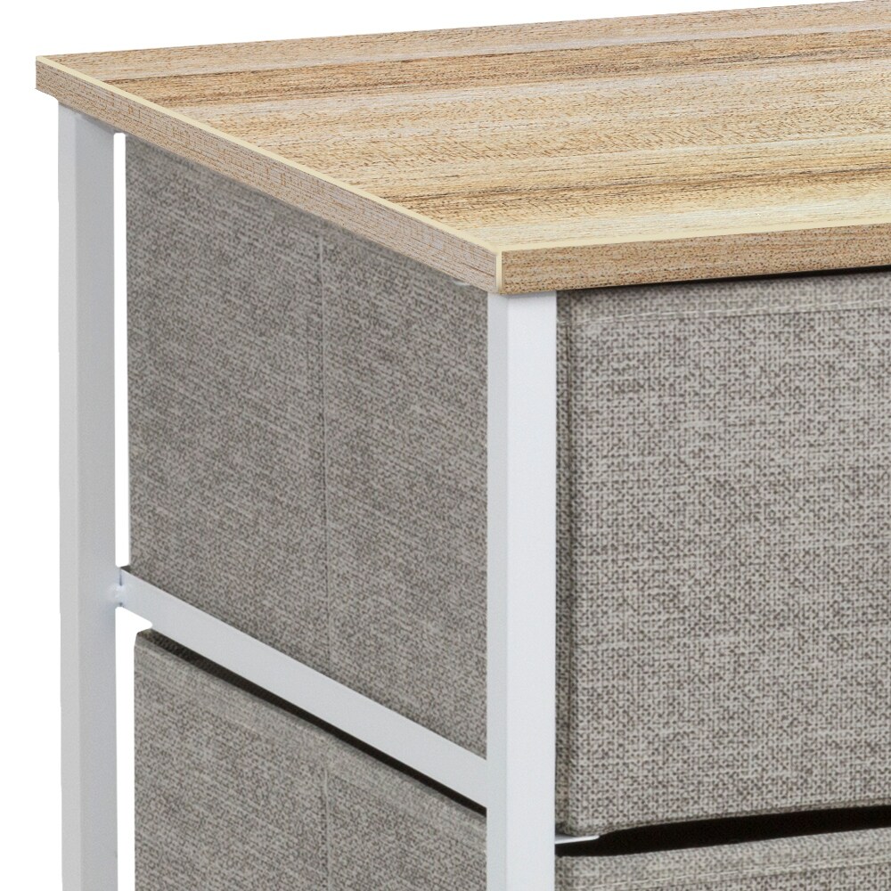 Nightstand 3 Drawer Shelf Storage   Bedside Furniture End Table Chest