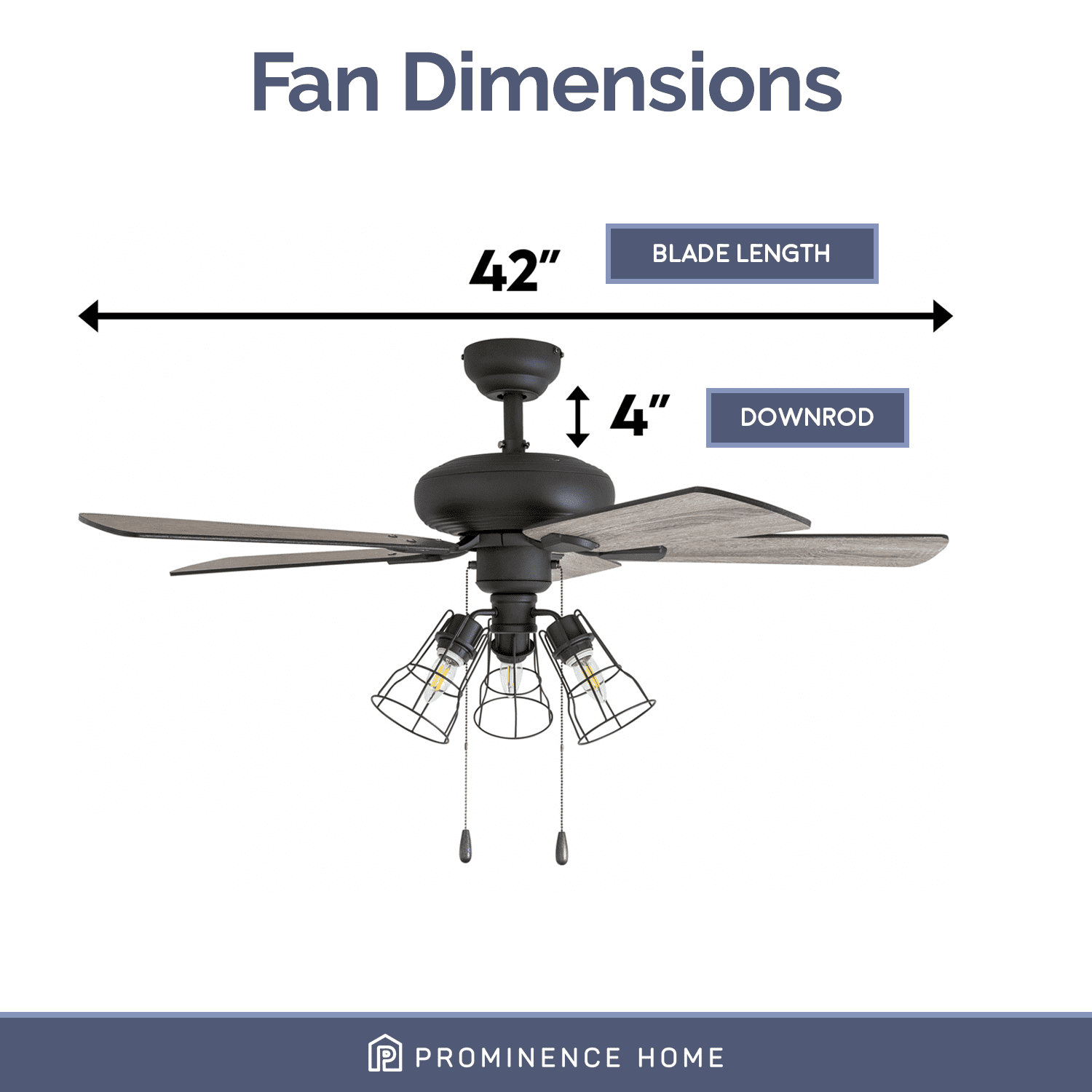 Prominence Home 50588-35 Madison County Industrial 42-Inch Aged Bronze Indoor Ceiling Fan, Cage LED Cage Barnwood, Tumbleweed Blades