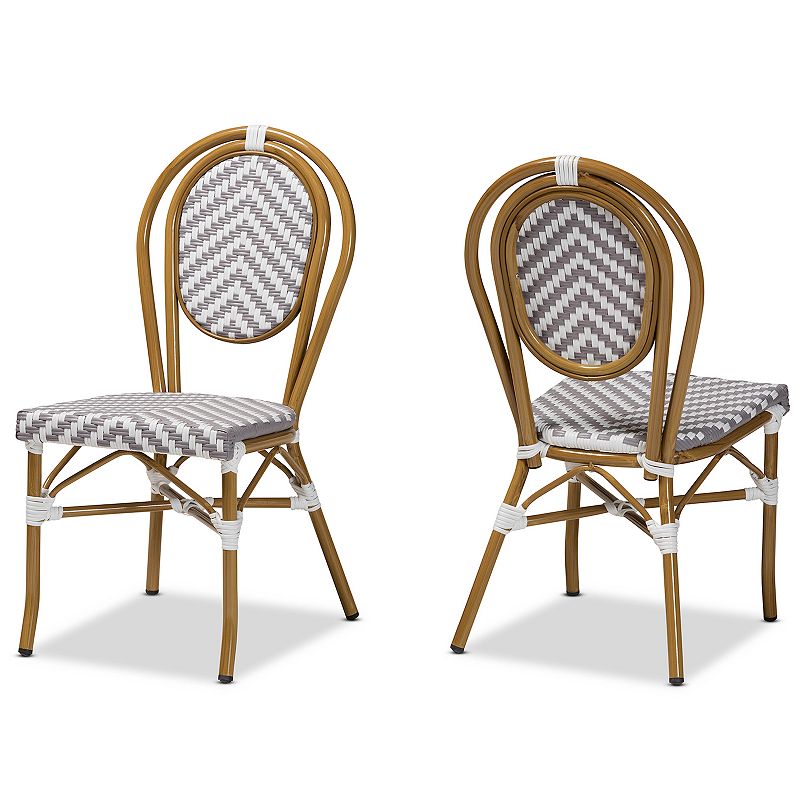 Baxton Studio Alaire Outdoor Dining Chairs 2-piece Set