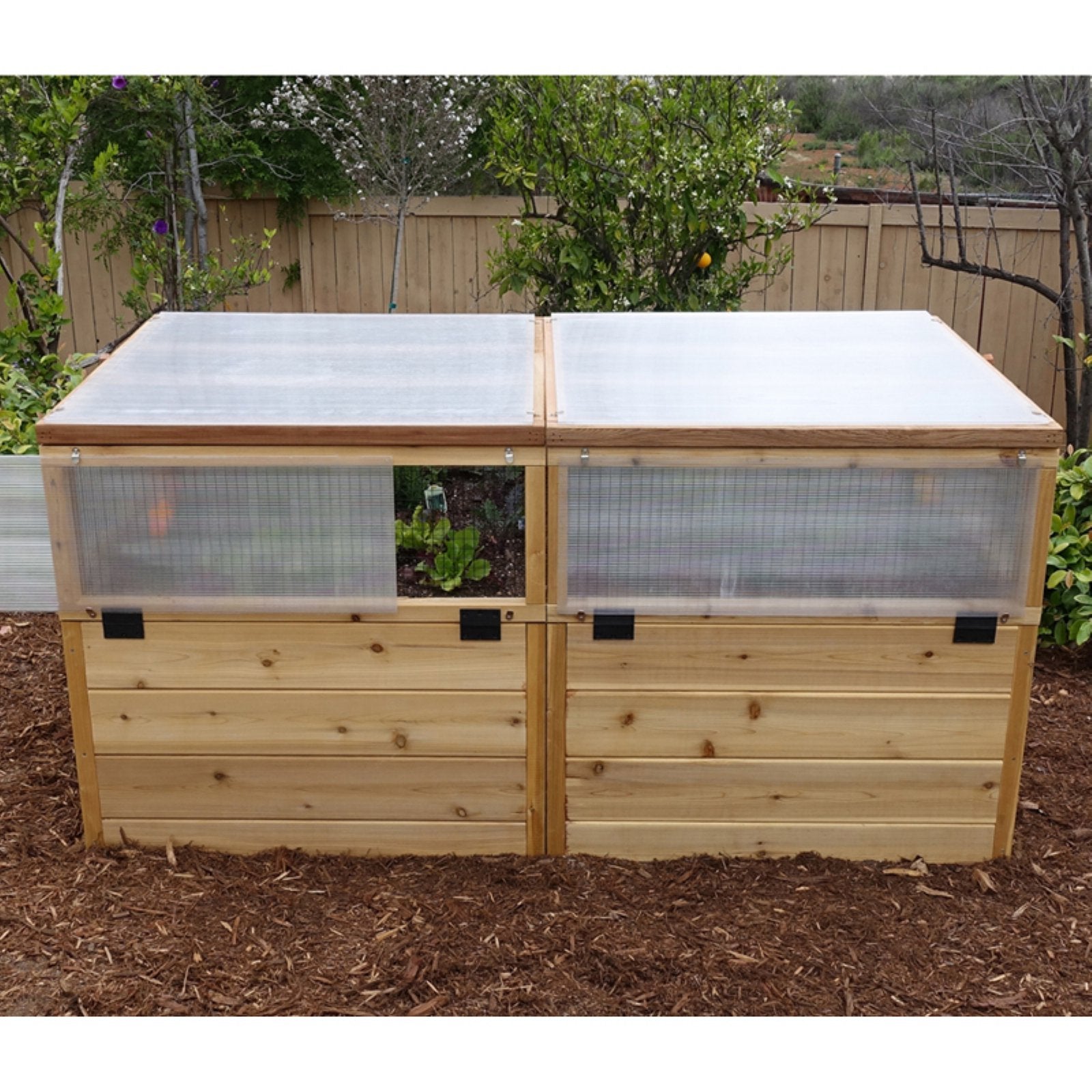 Outdoor Living Today Raised Cedar Garden Bed with Greenhouse Kit - 6 x 3 ft.