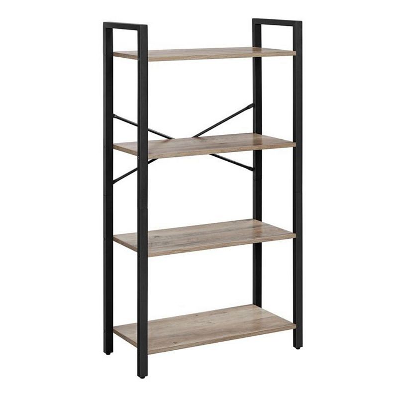 BreeBe 4-Tier Bookcase with Steel Frame