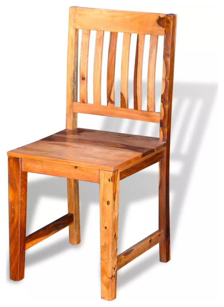 Vidaxl Dining Chairs 4 Piece Solid Sheesham Wood   Rustic   Dining Chairs   by vidaXL LLC  Houzz