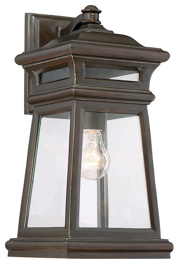 Taylor Outdoor Wall Lantern  English Bronze and Gold   Traditional   Outdoor Wall Lights And Sconces   by Savoy House  Houzz