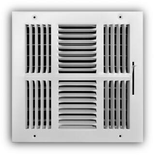 Everbilt 10 in. x 10 in. 4-Way Steel WallCeiling Register in White E104M10X10