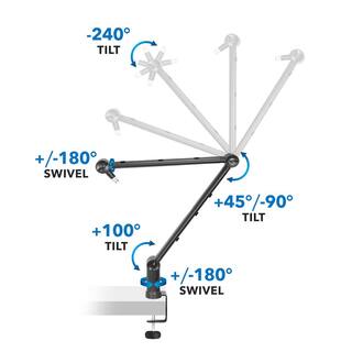 mount-it! 37.4 in. Black Adjustable Microphone Boom Arm MI-7610