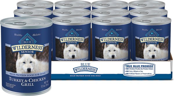 Blue Buffalo Wilderness Turkey and Chicken Grill Grain-Free Senior Canned Dog Food