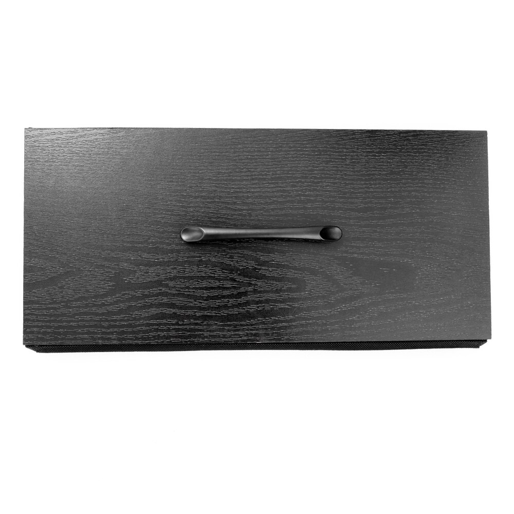 Black Manufactured Wood 4 Drawer Accent Chest with Brown Accents