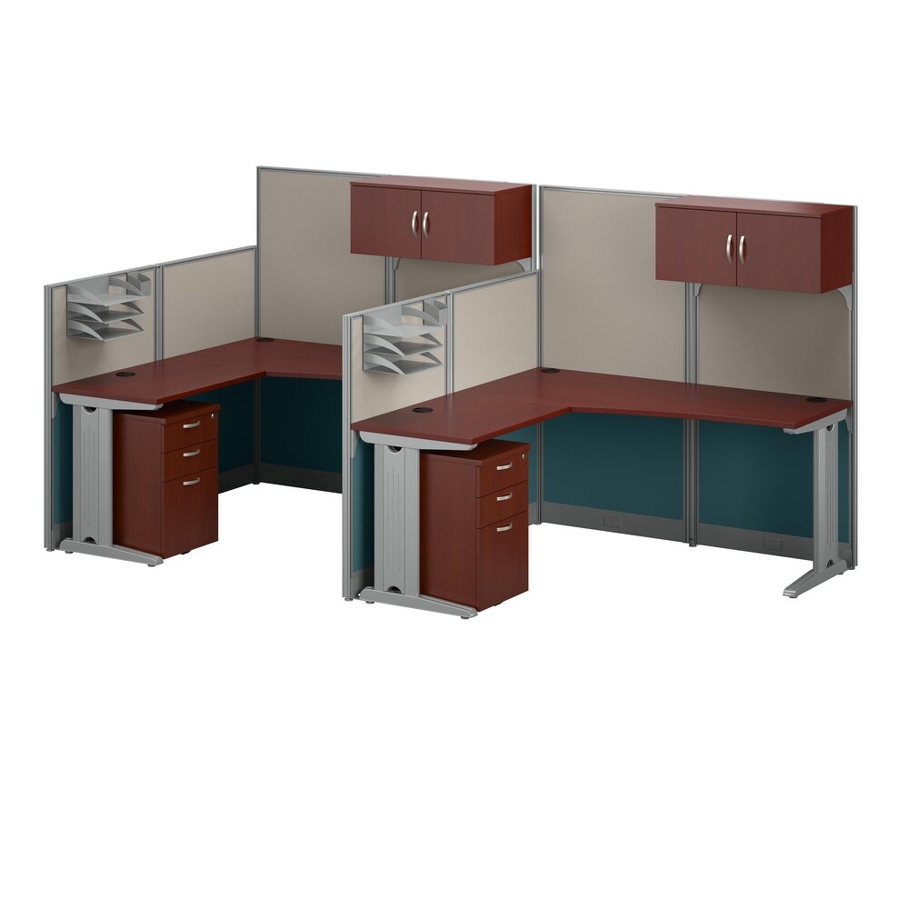 Office in an Hour 2 Person L Cubicle Desks by Bush Business Furniture